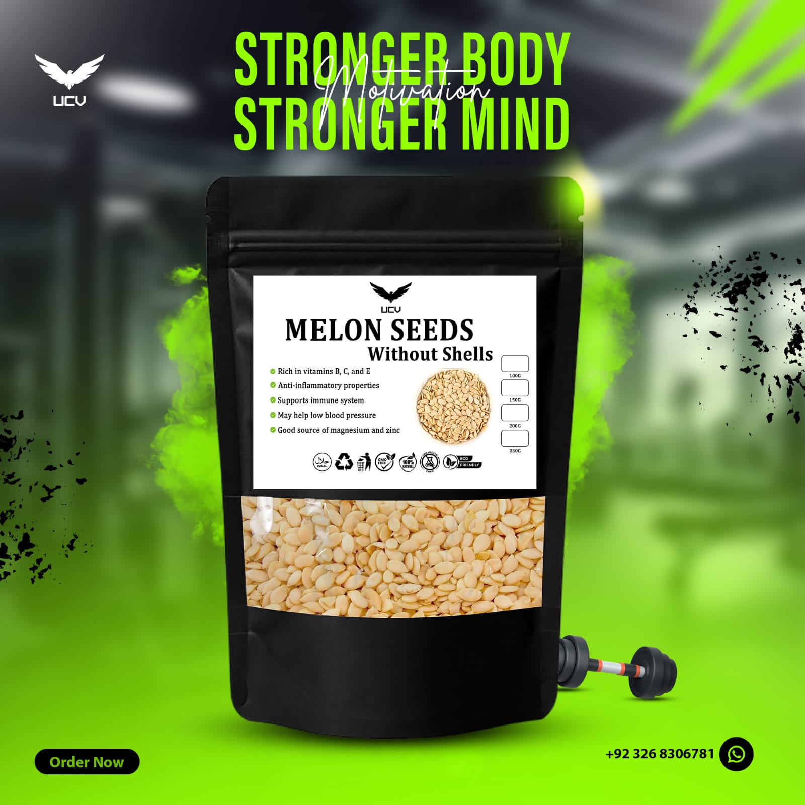 UCV Melon Seeds — Pure, Shelled & Nutrient-Rich Superfood 100 GM