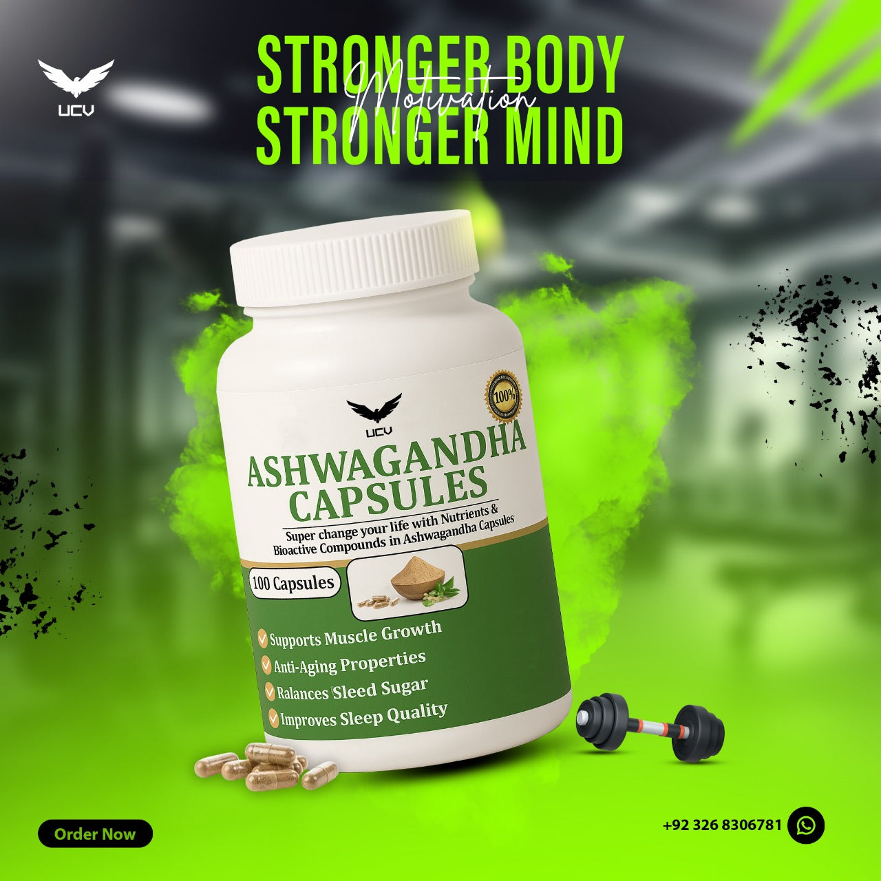 UCV Ashwagandha Capsules — Natural Strength, Stress Relief & Deep Sleep Support